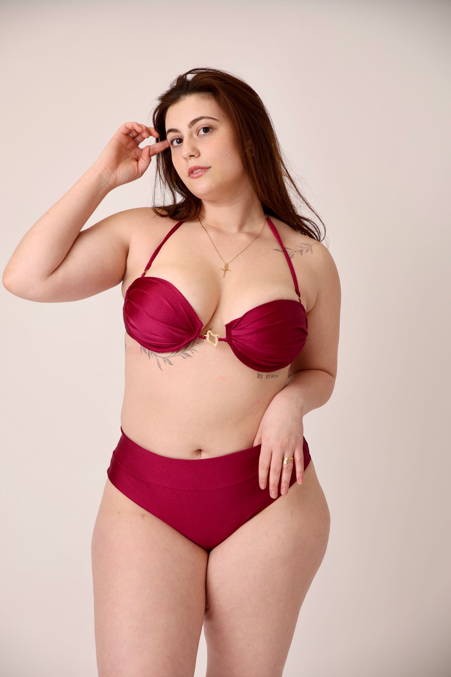 Ruby Bandeau High-Waist and Underwire Bikini Set