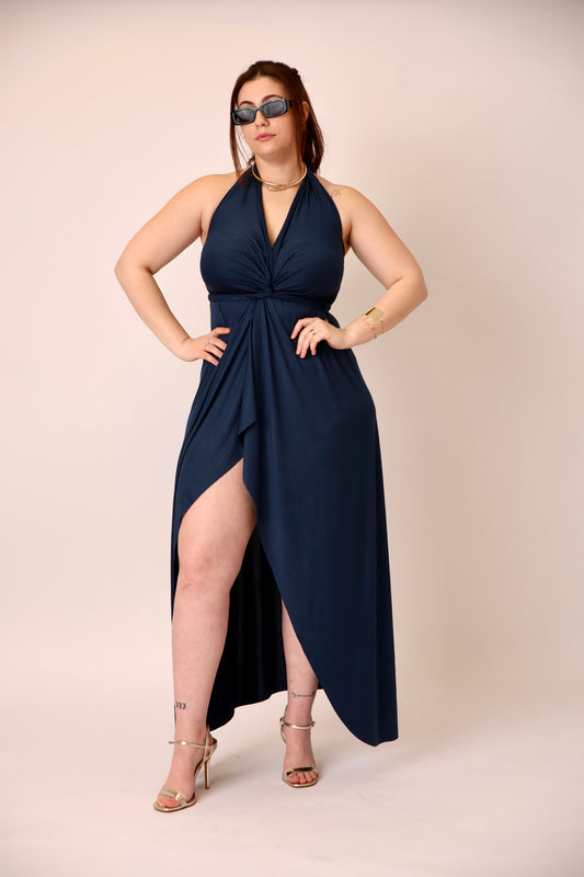 Navy 7-Way Convertible Dress-Pareo