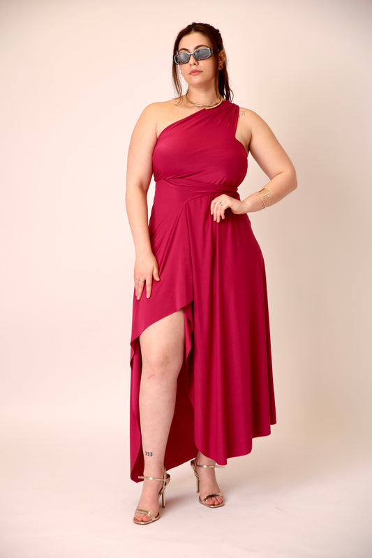 Fuchsia -Pink 7-Way Convertible Dress-Pareo